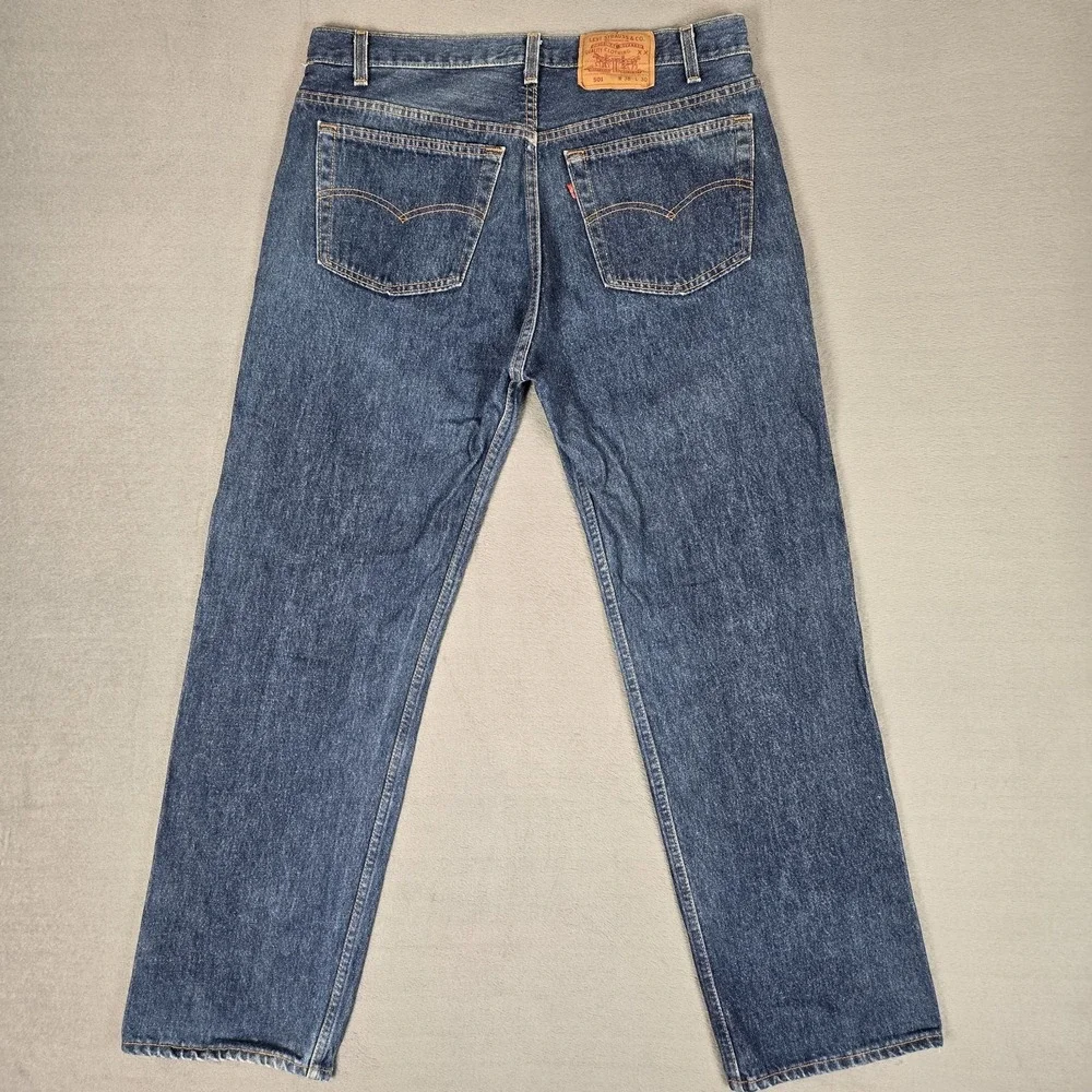 VTG Levis 501 Jeans Mens 38x30 Fits 36x30 Blue Straight Leg Button Fly Made USA
